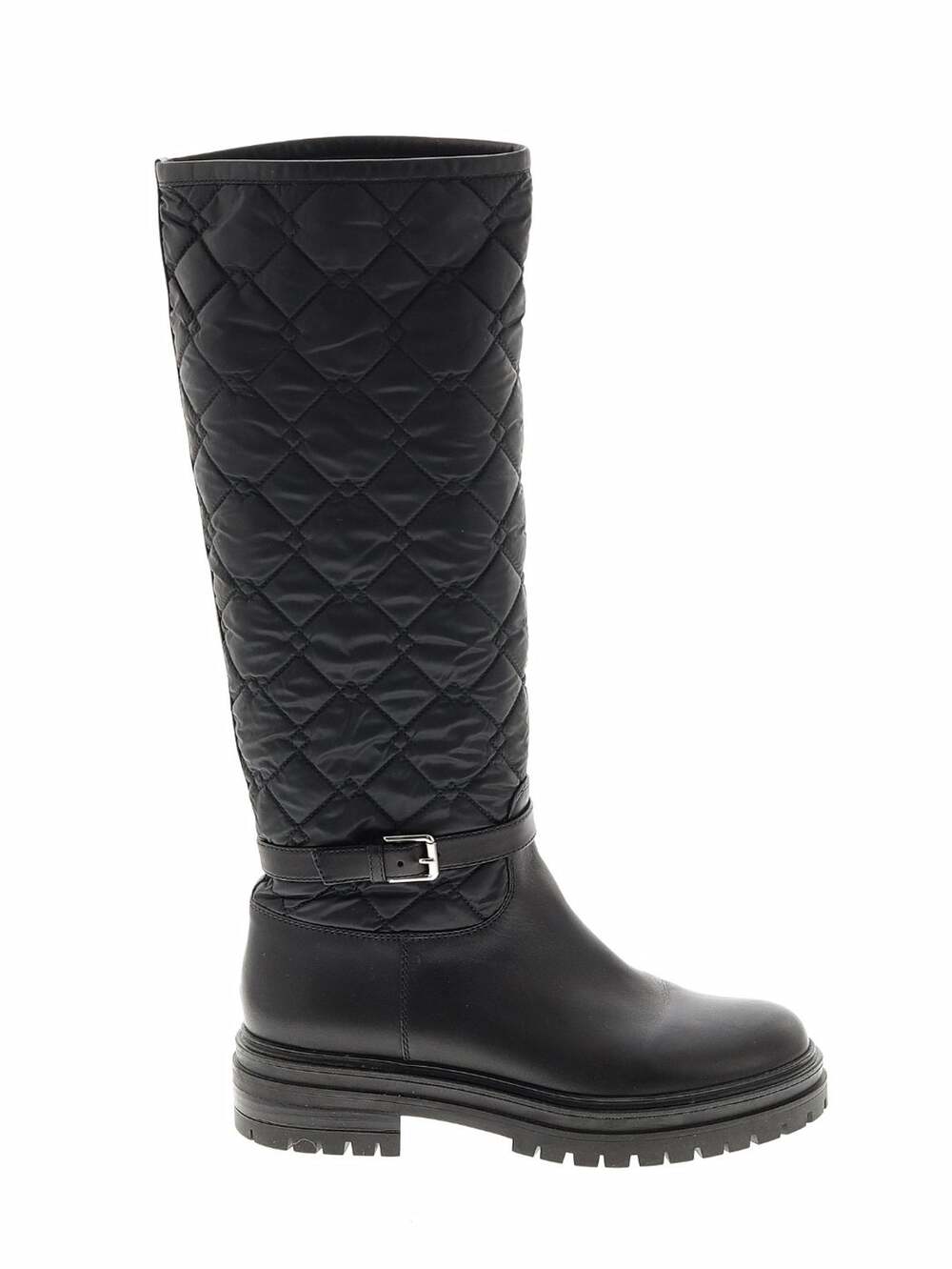 Gianvito Rossi Womens Black Nylon Leather Quilted Biker Boots EUR 38 US 8 NWB